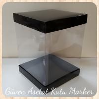 30x30x40 Altı Siyah Karton Üstü Asetat Kutu