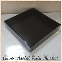 30x30x5 Altı Siyah Karton Üstü Asetat Kutu