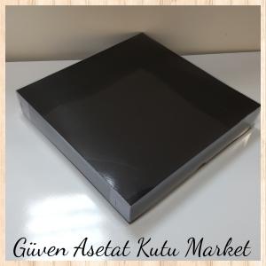 30x30x5 Altı Siyah Karton Üstü Asetat Kutu