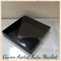 30x30x5 Altı Siyah Karton Üstü Asetat Kutu