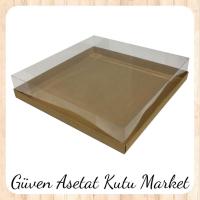 30x30x7 Altı Kraft Karton Üstü Asetat Kutu