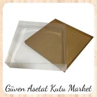 30x30x7 Altı Kraft Karton Üstü Asetat Kutu