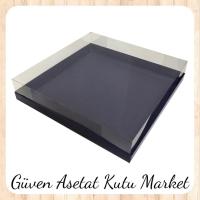 30x30x7 Altı Lacivert Karton Üstü Asetat Kutu