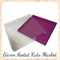 30x30x7 Altı Mor Karton Üstü Asetat Kutu