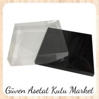 30x30x7 Altı Siyah Karton Üstü Asetat Kutu