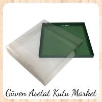 30x30x7 Altı Yeşil Karton Üstü Asetat Kutu