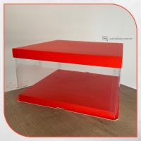 34x34x26 Kırmızı Karton ve Asetat Kutu (HM39)