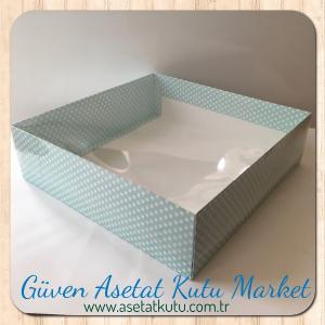 35x35x10 Mavi Puantiyeli Kutu