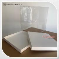 35x35x45 Altı Beyaz Karton Üstü Asetat Kutu
