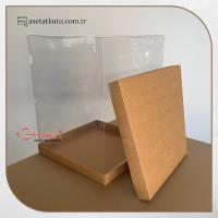 35x35x45 Altı Kraft Karton Üstü Asetat Kutu