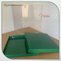 35x35x45 Altı Yeşil Karton Üstü Asetat Kutu