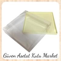 35x35x7 Altı Krem Karton Üstü Asetat Kutu