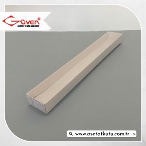 3x20x1.5 Altı Beyaz Karton Üstü Asetat Kutu