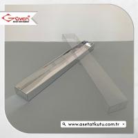 3x20x1.5 Altı Gümüş Metalize Karton Üstü Asetat Kutu