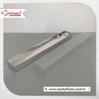 3x20x1.5 Altı Gümüş Metalize Karton Üstü Asetat Kutu