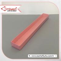 3x20x1.5 Altı Pembe Karton Üstü Asetat Kutu