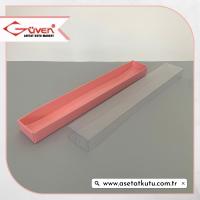 3x20x1.5 Altı Pembe Karton Üstü Asetat Kutu