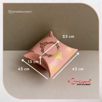 4.5x4.5x1.5 Pembe Üzeri Gold Saray Desenli Japon Yastığı Kutu