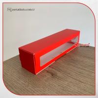 5x20x5 Kırmızı Pencereli Karton Kutu