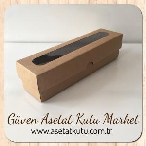 5x20x5 Kraft Pencereli Karton Kutu (İki Parça)