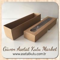 5x20x5 Kraft Pencereli Karton Kutu (İki Parça)