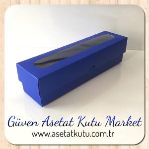 5x20x5 Lacivert Pencereli Karton Kutu