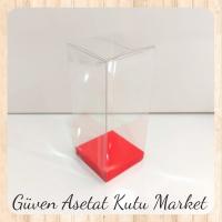 5x5x12 Altı Kırmızı İç Yükseltici Karton Üstü Otomatik Kutu