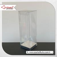 5x5x14 Gümüş İç Yükselticili Otomatik Asetat Kutu