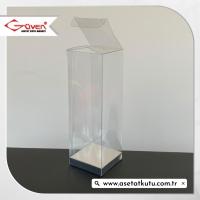 5x5x14 Gümüş İç Yükselticili Otomatik Asetat Kutu