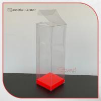 5x5x15 Mat Kırmızı İç Yükselticili Otomatik Asetat Kutu