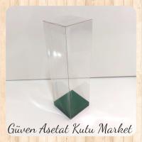 5x5x17 Altı Mat Yeşil İç Yükseltici Karton Üstü Otomatik Kutu