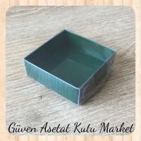 5x5x2.2 Altı Yeşil Karton Üstü Asetat Kutu