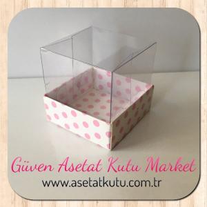 5x5x5 Pembe Puantiyeli Kutu