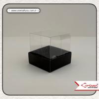5x5x5 Altı Siyah Karton Üstü Asetat Kutu