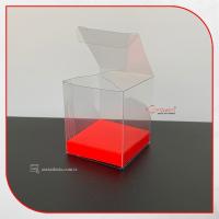 5x5x6 Mat Kırmızı İç Yükselticili Otomatik Asetat Kutu
