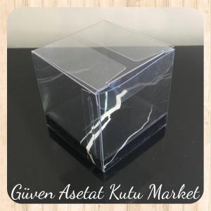 5x5x6 Siyah Mermer Desenli İç Yükselticili Otomatik Asetat Kutu
