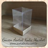 5x5x9 Altı Kraft Karton Üstü Asetat Kutu