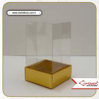 5x5x9 Altı Gold Metalize Karton Üstü Asetat Kutu