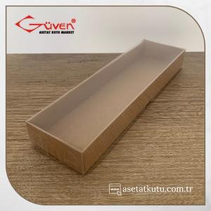 6.5x20.5x2.5 Altı Kraft Karton Üstü Asetat Kutu