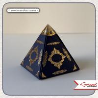 6.5x6.5x7 Lacivert Piramit Kutu (Gold Saray Desen)