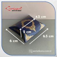 6x6.5x2 Lacivert Üzeri Gold Saray Desenli Japon Yastığı Kutu