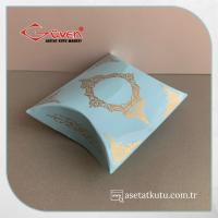 6x6.5x2 Mavi Üzeri Gold Saray Desenli Japon Yastığı Kutu