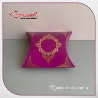 6x6.5x2 Mor Üzeri Gold Saray Desenli Japon Yastığı Kutu