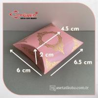 6x6.5x2 Pembe Üzeri Gold Saray Desenli Japon Yastığı Kutu
