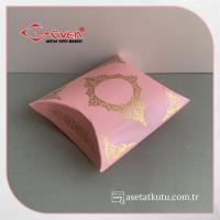 6x6.5x2 Pembe Üzeri Gold Saray Desenli Japon Yastığı Kutu