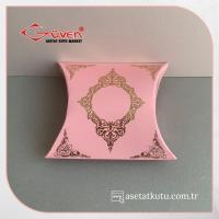 6x6.5x2 Pembe Üzeri Gold Saray Desenli Japon Yastığı Kutu