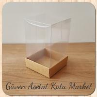 6x6x10 Altı Kraft Karton Üstü Asetat Kutu