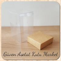 6x6x10 Altı Kraft Karton Üstü Asetat Kutu