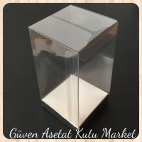 6x6x14 Gümüş İç Yükselticili Otomatik Asetat Kutu