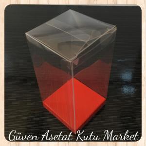 6x6x14 Altı Kırmızı İç Yükseltici Karton Üstü Otomatik Kutu